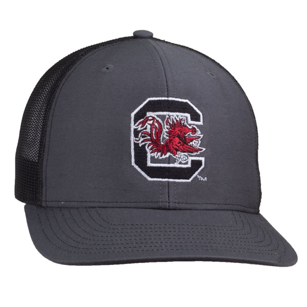 Carolina Gamecocks Block C Logo Richardson Mesh Hat - Charcoal/Black
