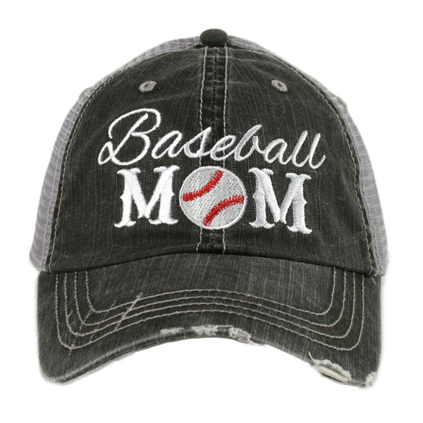 Baseball Mom Distressed Trucker Cap