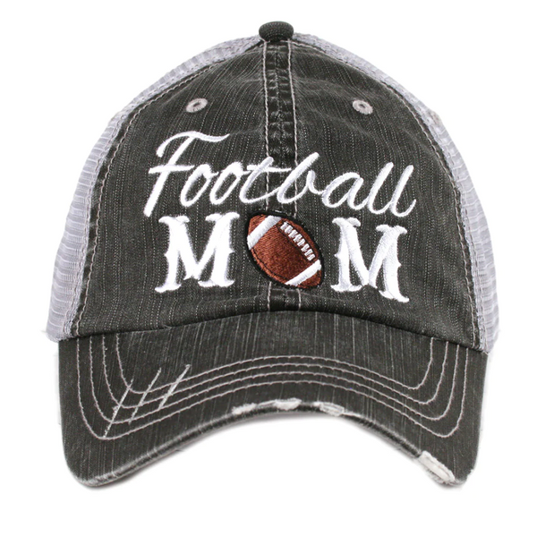 Football Mom Distressed Trucker Cap