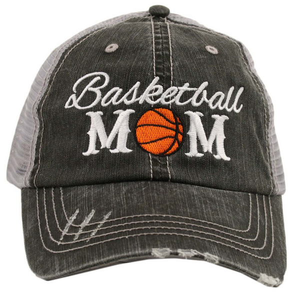 Basketball Mom Distressed Trucker Cap