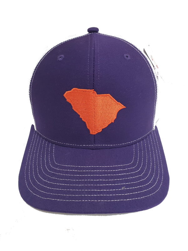 Richardson Clemson Snapback Trucker Cap Purple with Orange State Emb Logo