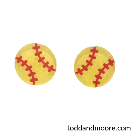 Softball Stud Earrings