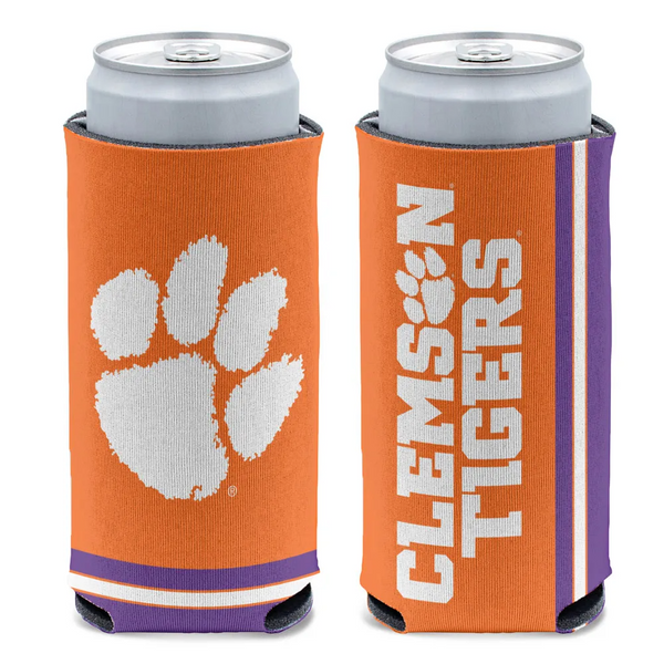 Clemson Tiger Paw Slim Can Cooler