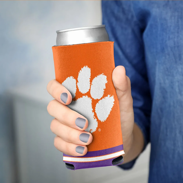 Clemson Tiger Paw Slim Can Cooler