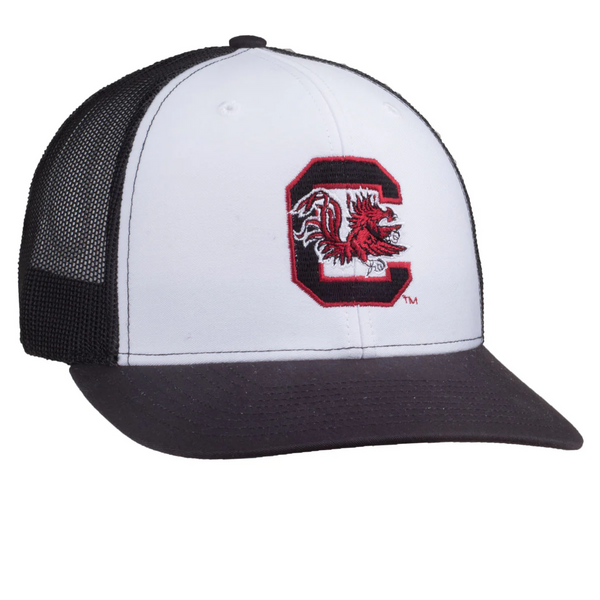 Carolina Gamecocks Block C Logo Richardson Mesh Hat - White/Black