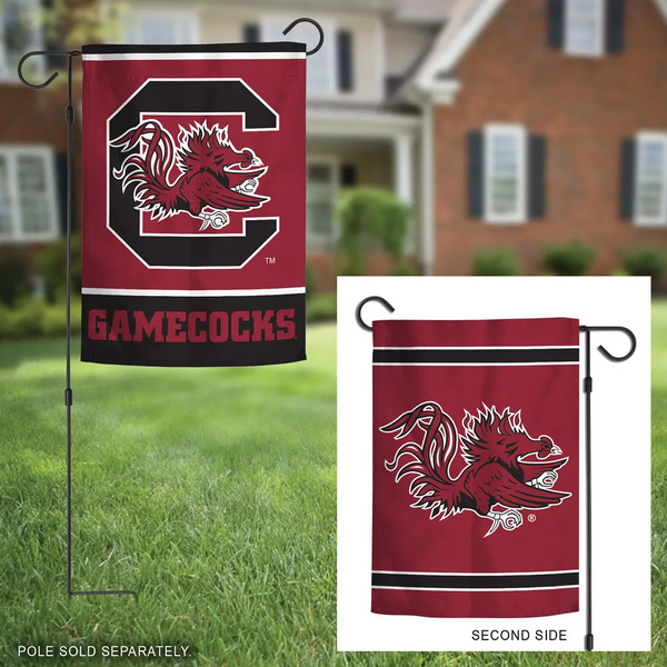 Gamecocks Block C Garden Flag Garnet