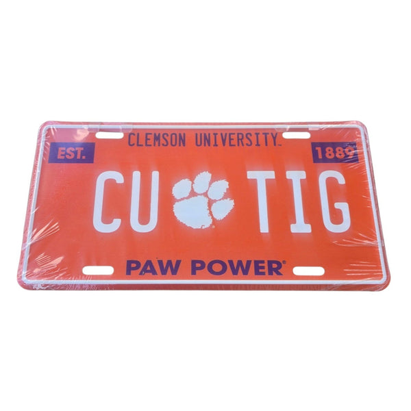 Clemson Tigers Metal License Plate