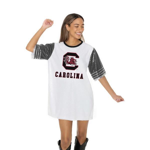 SOUTH CAROLINA GAMECOCKS BLING IT FULL SEQUIN FASHION JERSEY TUNIC DRESS
