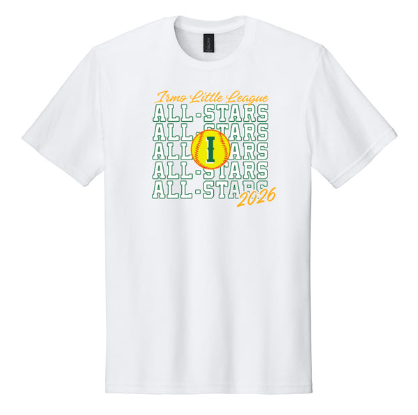 Irmo Little League Softball Repeating All Stars Graphic Tee with Player Number & Number