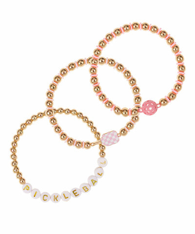 3 Row Pickleball Bracelet Set