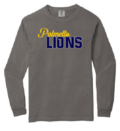 Palmetto Lions Adult Long Sleeve T-Shirt- Grey