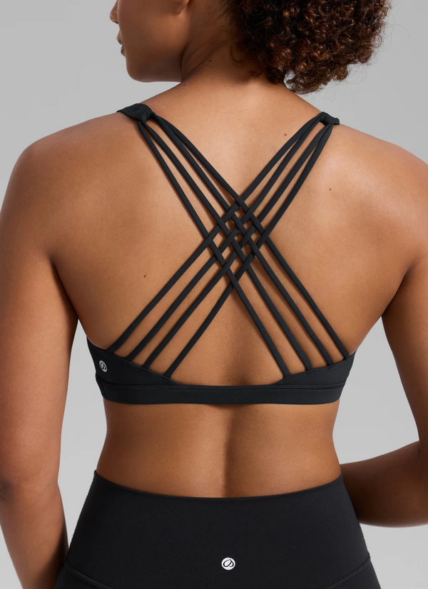 CRZ Yoga Nakedfeel Low-Cut Strappy Bra/8 Straps- Black