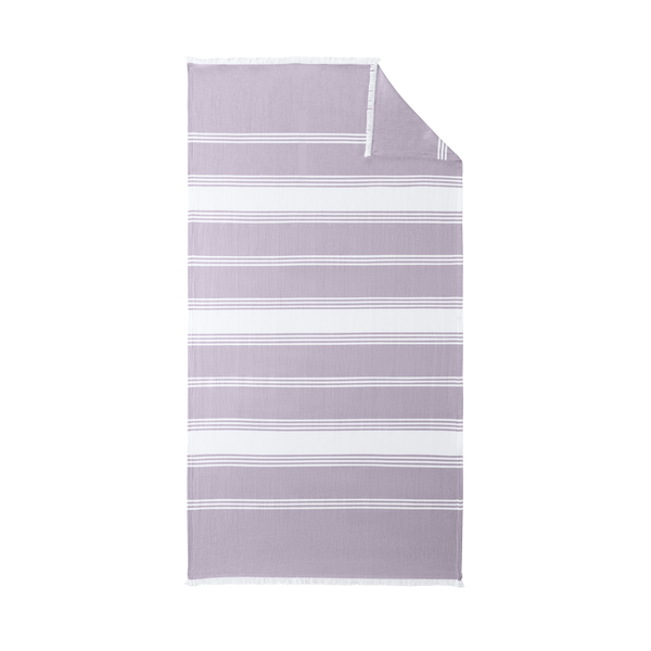 Striped Lightweight Beach Throw - Orchid/White