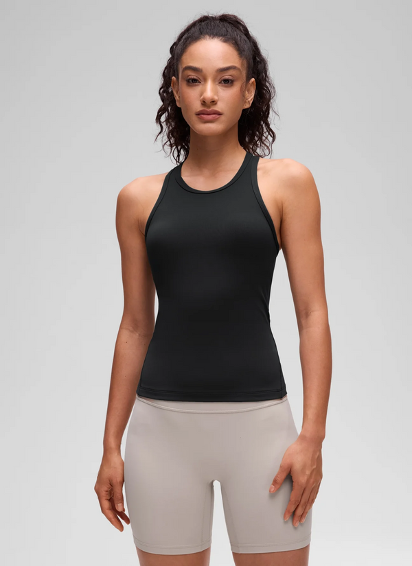 CRZ Yoga Butterluxe Waist Length Racerback Tank- Black