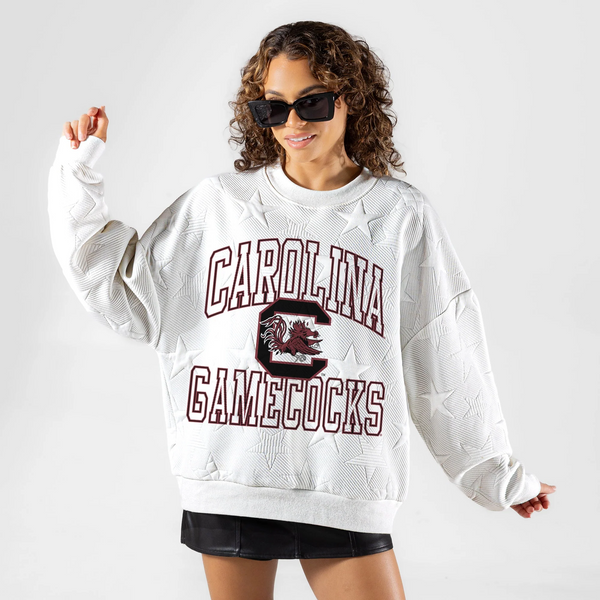 Women's South Carolina Gamecocks Big Play Energy Embossed Star Crewneck