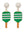Stripe Pickleball & Ball Drop Earring