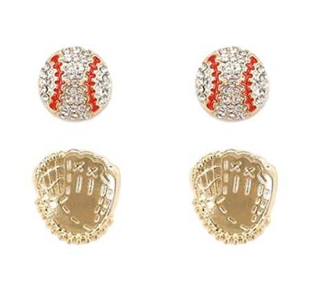 Baseball Sport 2 Stud Earring Set