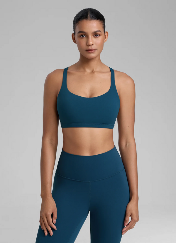 CRZ Yoga Nakedfeel Low-Cut Strappy Bra/8 Straps- French Navy