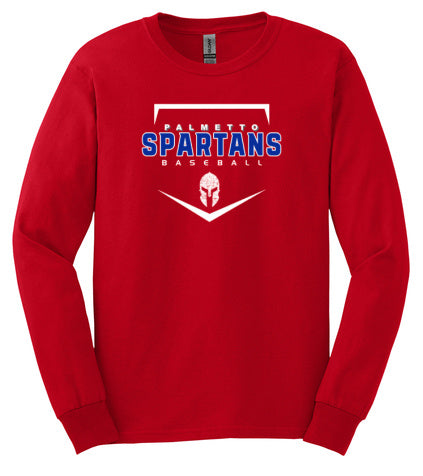 Palmetto Spartans Gildan Ultra Cotton L/S T-Shirt- Adult/Red