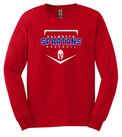 Palmetto Spartans Gildan Ultra Cotton L/S T-Shirt- Adult/Scarlet