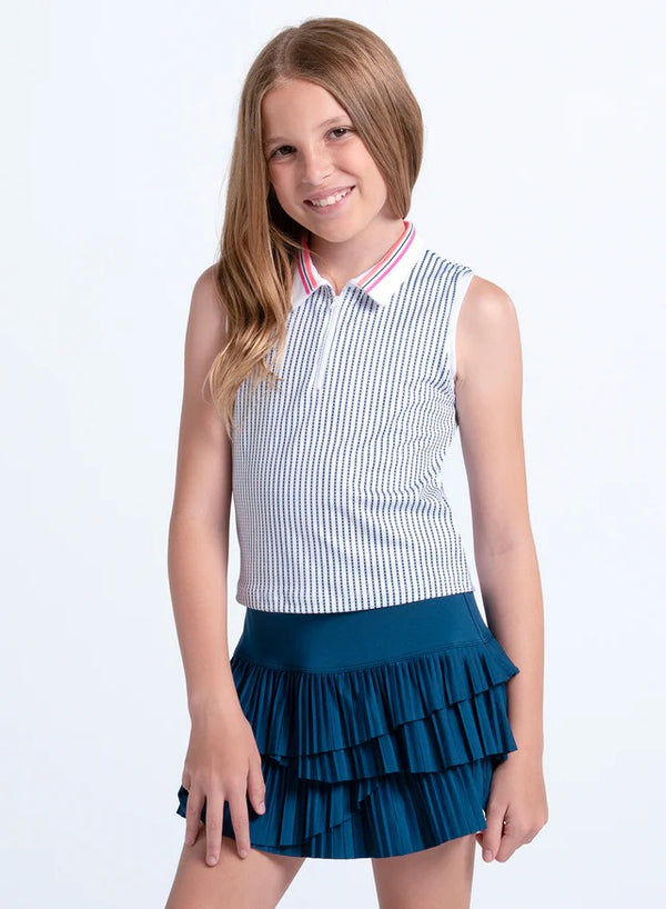 Lucky In Love Girls Glow Point Polo Tank