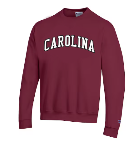 South Carolina Gamecocks Champion Logo Arch Crewneck- Garnet