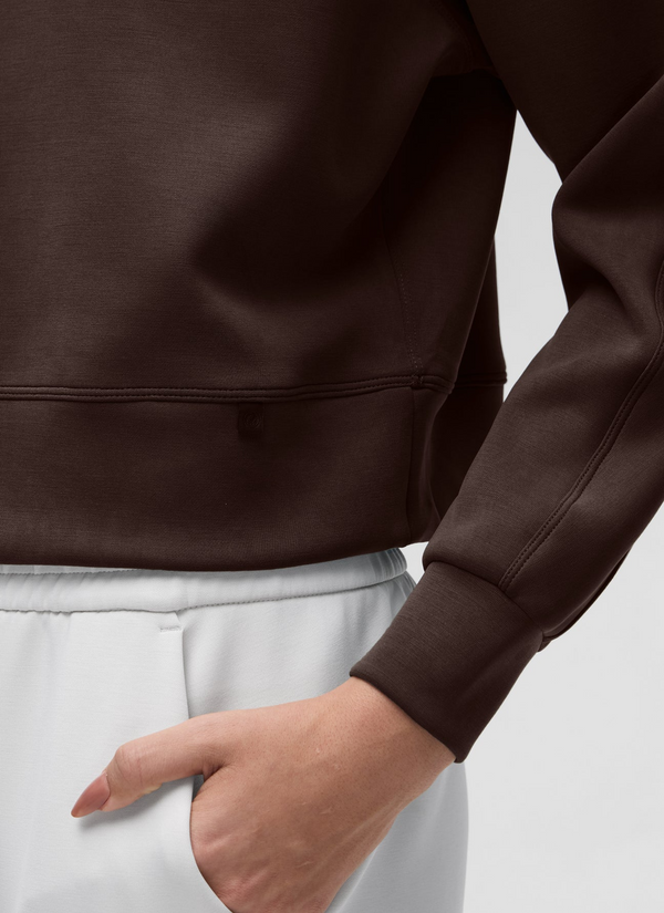 CRZ Yoga SoftAura Crewneck Pullover Sweatshirt- Hot Fudge Brown