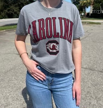 Women's Carolina Gray Cropped T-shirt