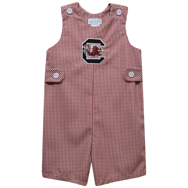 South Carolina Gamecocks Embroidered Maroon Gingham Boys Jon Jon