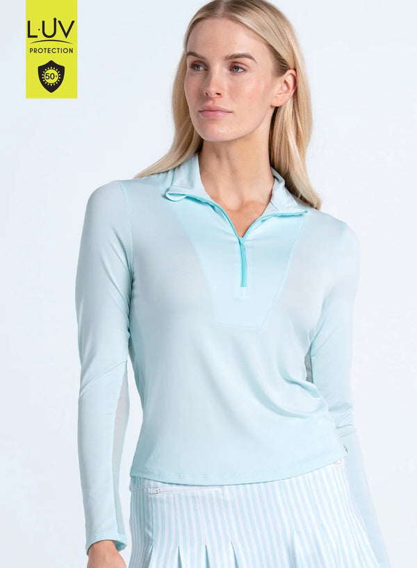 Lucky In Love Free Play Zip Long Sleeve - Wave