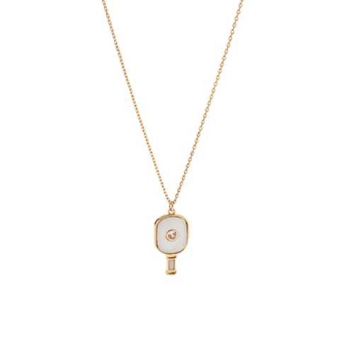 Acrylic &CZ Pickleball Necklace