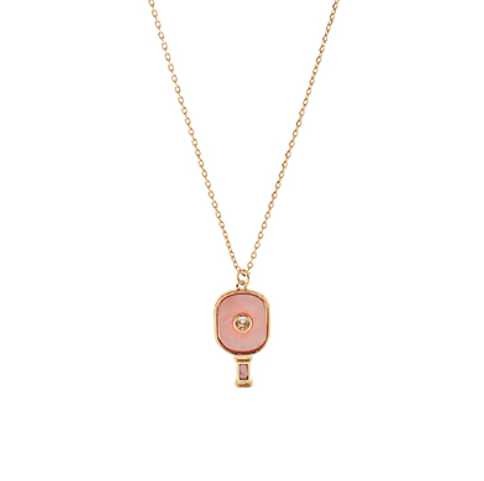 Acrylic &CZ Pickleball Necklace