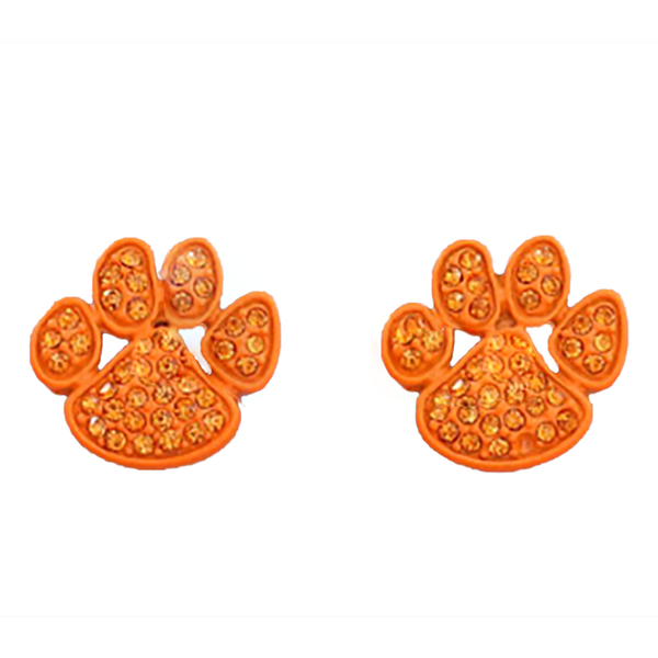 Clemson Tigers Paved Paws Earrings