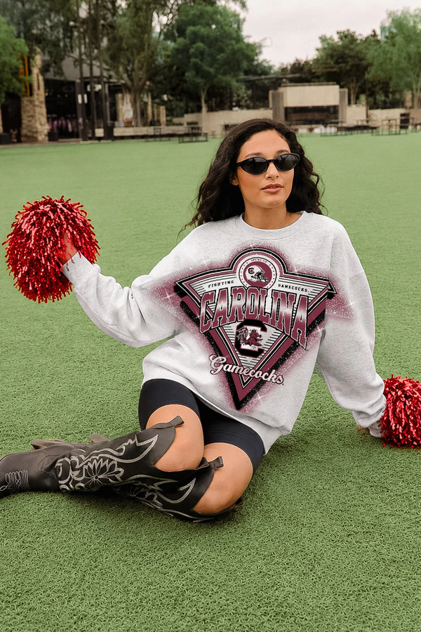 Women's Carolina Gamecocks Chasing Victory Rhinestone Crewneck Sweatshirt