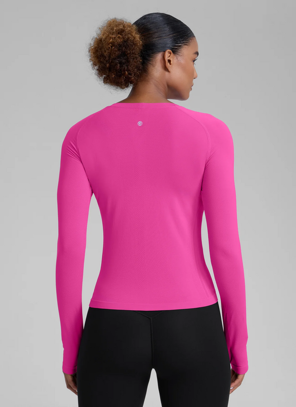 CRZ Yoga Seamless Thumbhole Long Sleeve- Hibiscus Purple