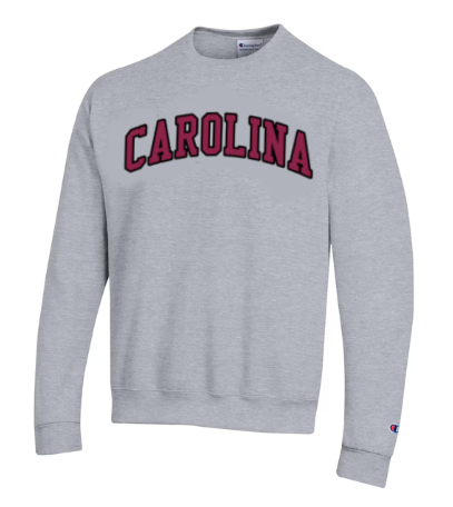 South Carolina Gamecocks Champion Logo Arch Crewneck- Ash