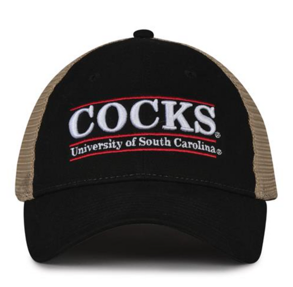 South Carolina Gamecocks Retro Bar Cap- Black/Tan