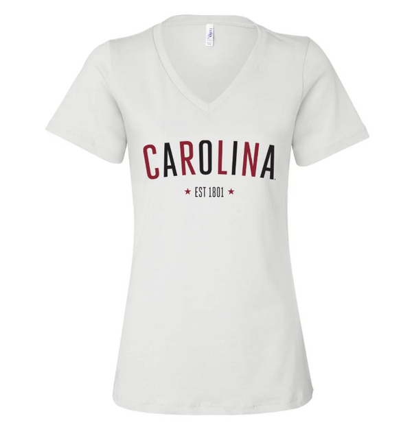 Carolina Star Arch V-Neck Short Sleeve T-Shirt