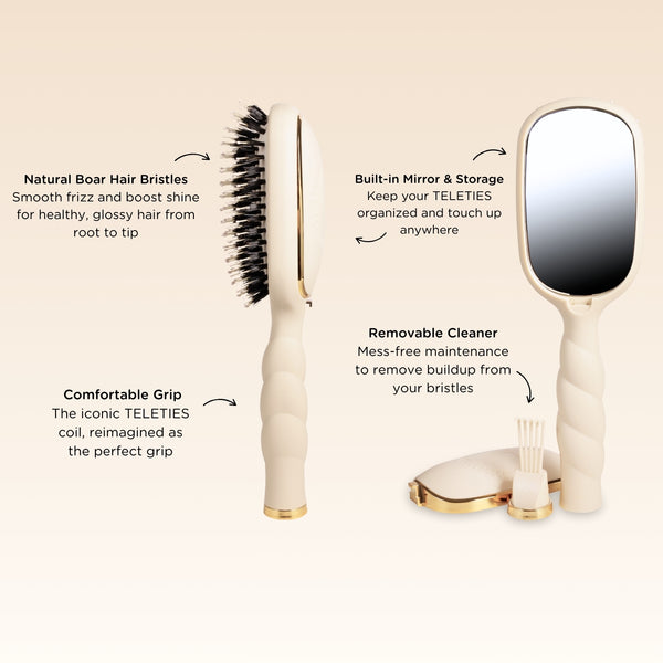 Teleties Boar Bristle Brush- Tan