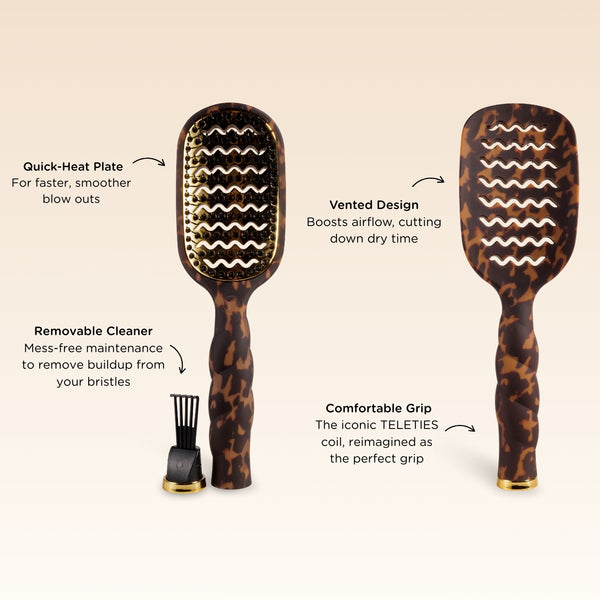 Teleties Vented Brush- Tortoise