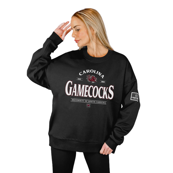 SOUTH CAROLINA GAMECOCKS PLAYERS ONLY BLACK LABEL PREMIUM FLEECE DROP SHOULDER CREWNECK