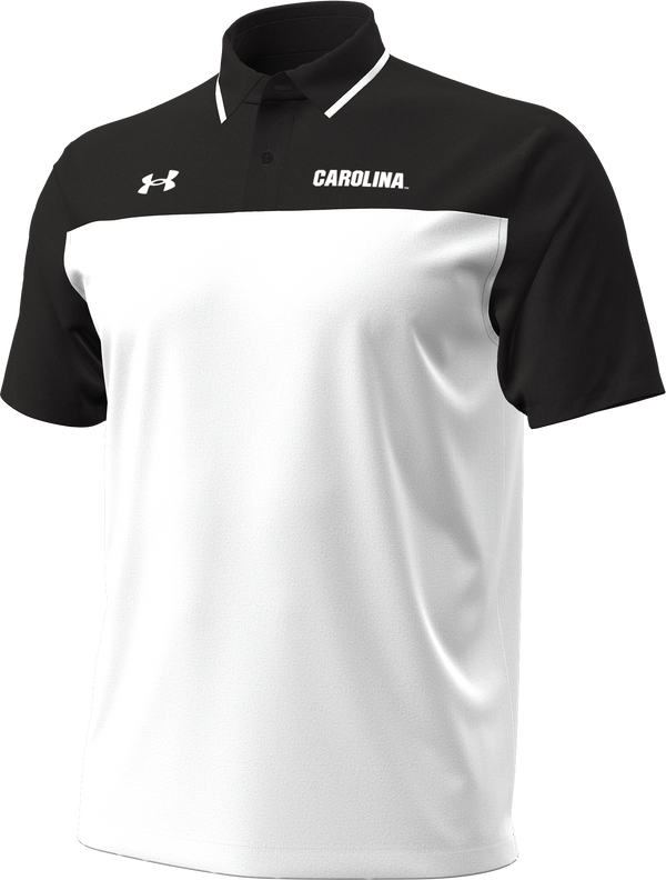 2025 South Carolina Gamecocks Under Armour Blocked Polo White/Black