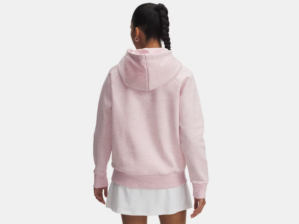 UA Rival Fleece Hoodie- Prime Pink Light Heather