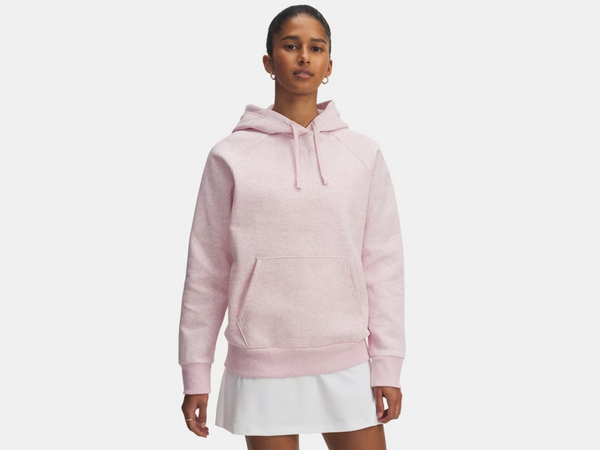 UA Rival Fleece Hoodie- Prime Pink Light Heather