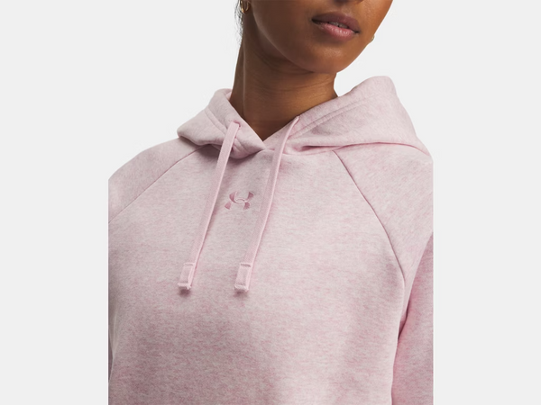 UA Rival Fleece Hoodie- Prime Pink Light Heather