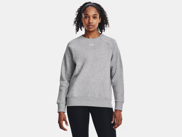 UA Rival Fleece Crew- Mod Gray Light Heather
