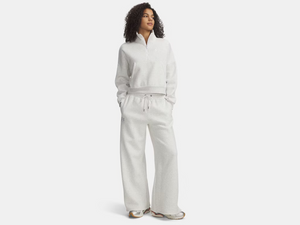 UA Icon Fleece Wide Leg Pants- Distant Gray Light Heather