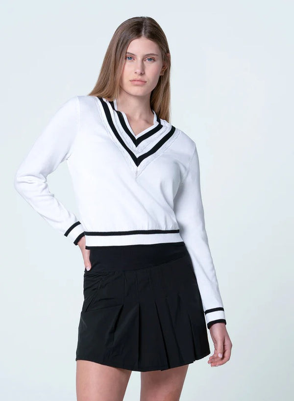 Lucky In Love Victory Sweater Black & White