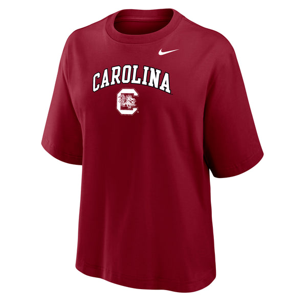 USC Boxy Short Sleeve Tee Women  - Garnet