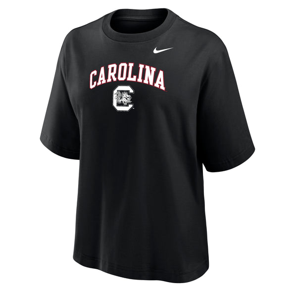 USC Boxy Short Sleeve Tee Women  - Black